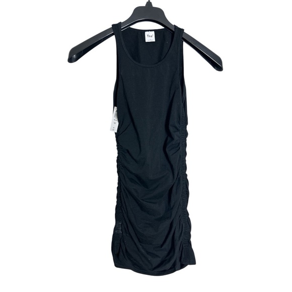 TNA Malibu Black Rouched Mini Dress Size S - Picture 1 of 11